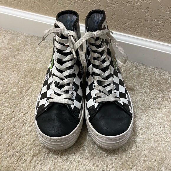 Chiara Ferragni Eye-motif High Top Sneakers Shoes Leather Italy Size EU 36 US 6 - Picture 2 of 16